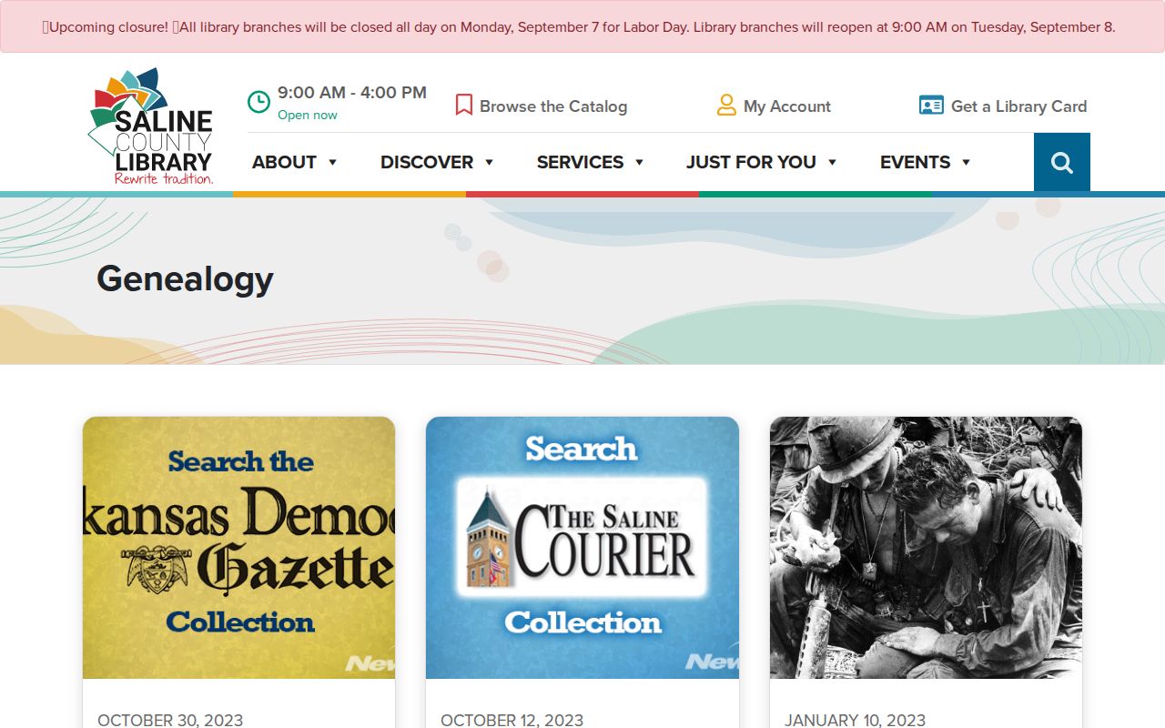 Bryant residents directory Saline County Library genealogy resources