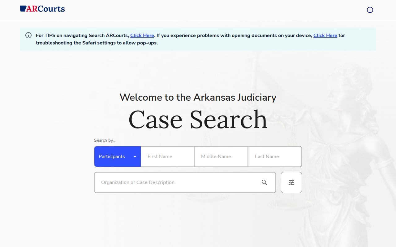 Bryant residents directory Search ARCourts screen