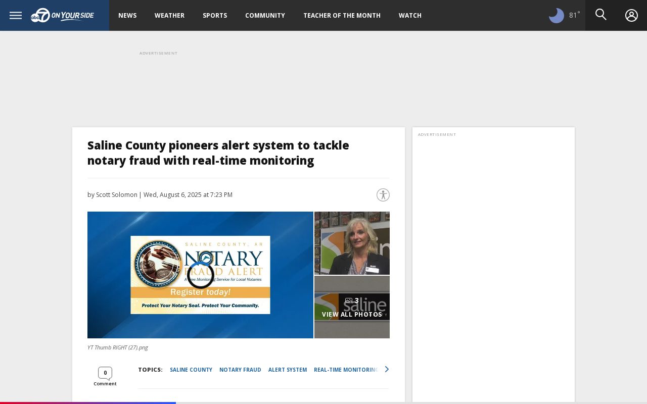Bryant previous residents research showing Saline County notary fraud alerts