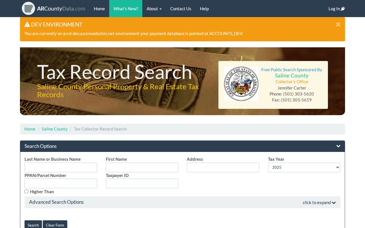 Bryant street directory Saline County address and parcel tax search